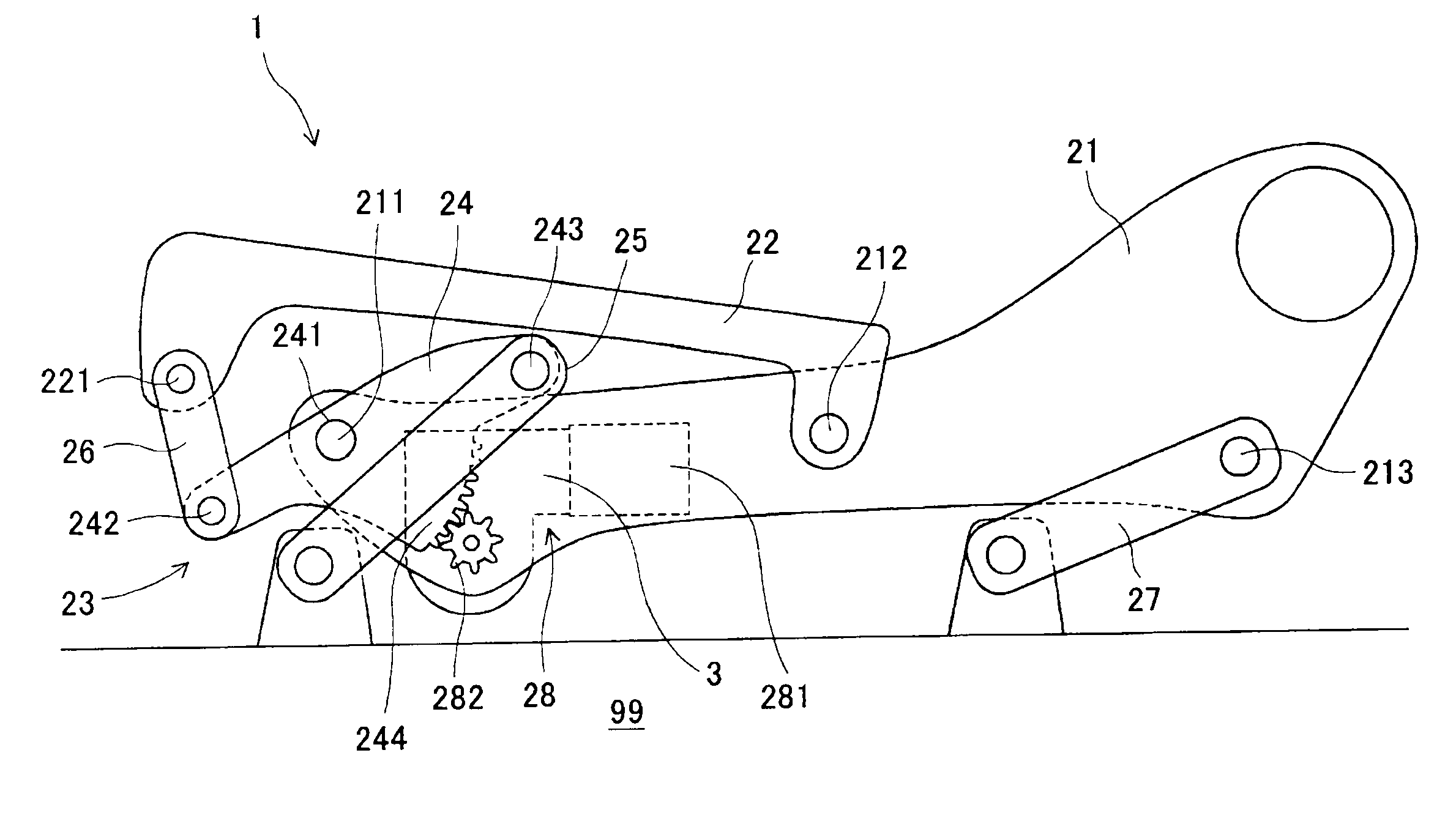 Power seat driving apparatus for vehicle