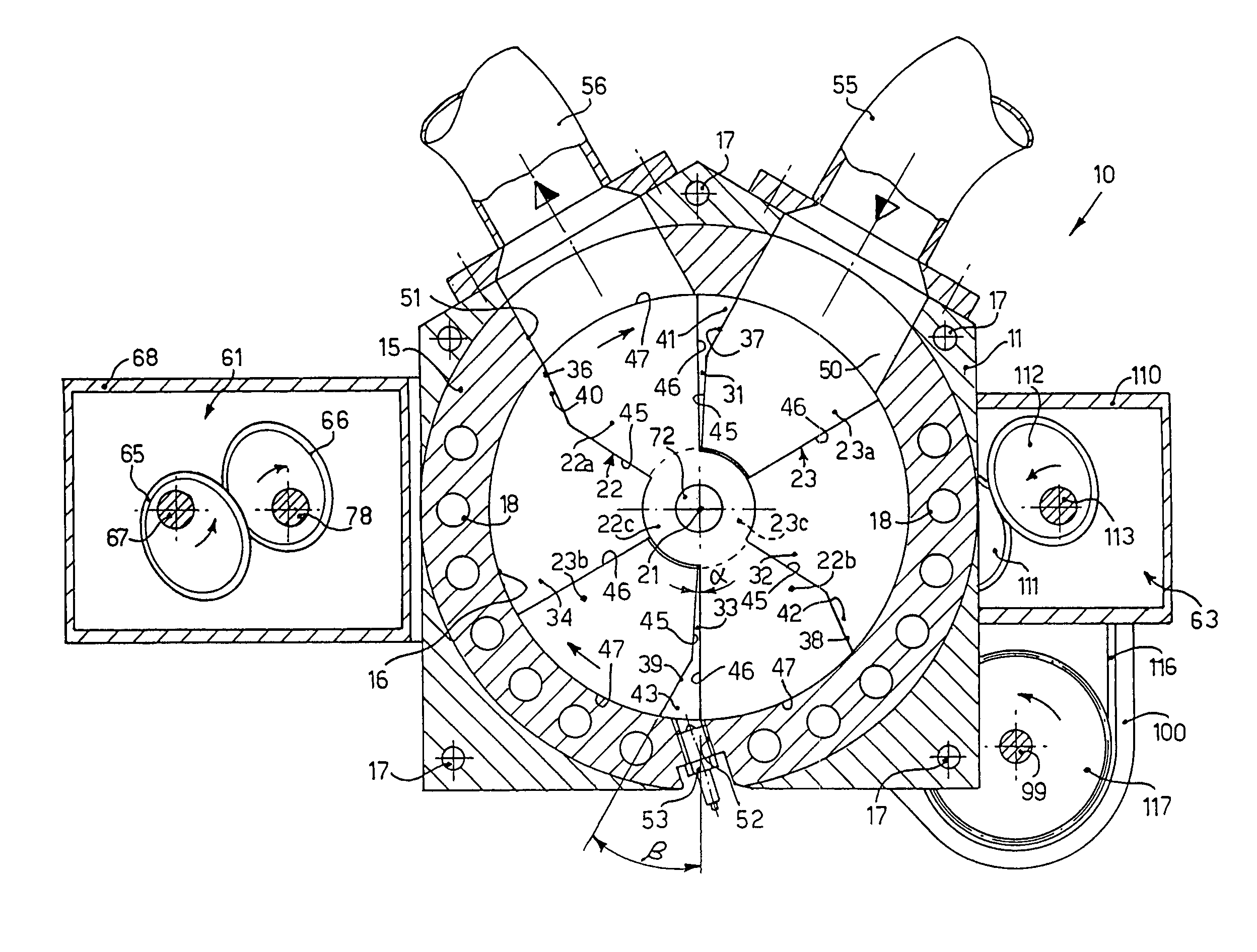 Rotary piston combustion engine