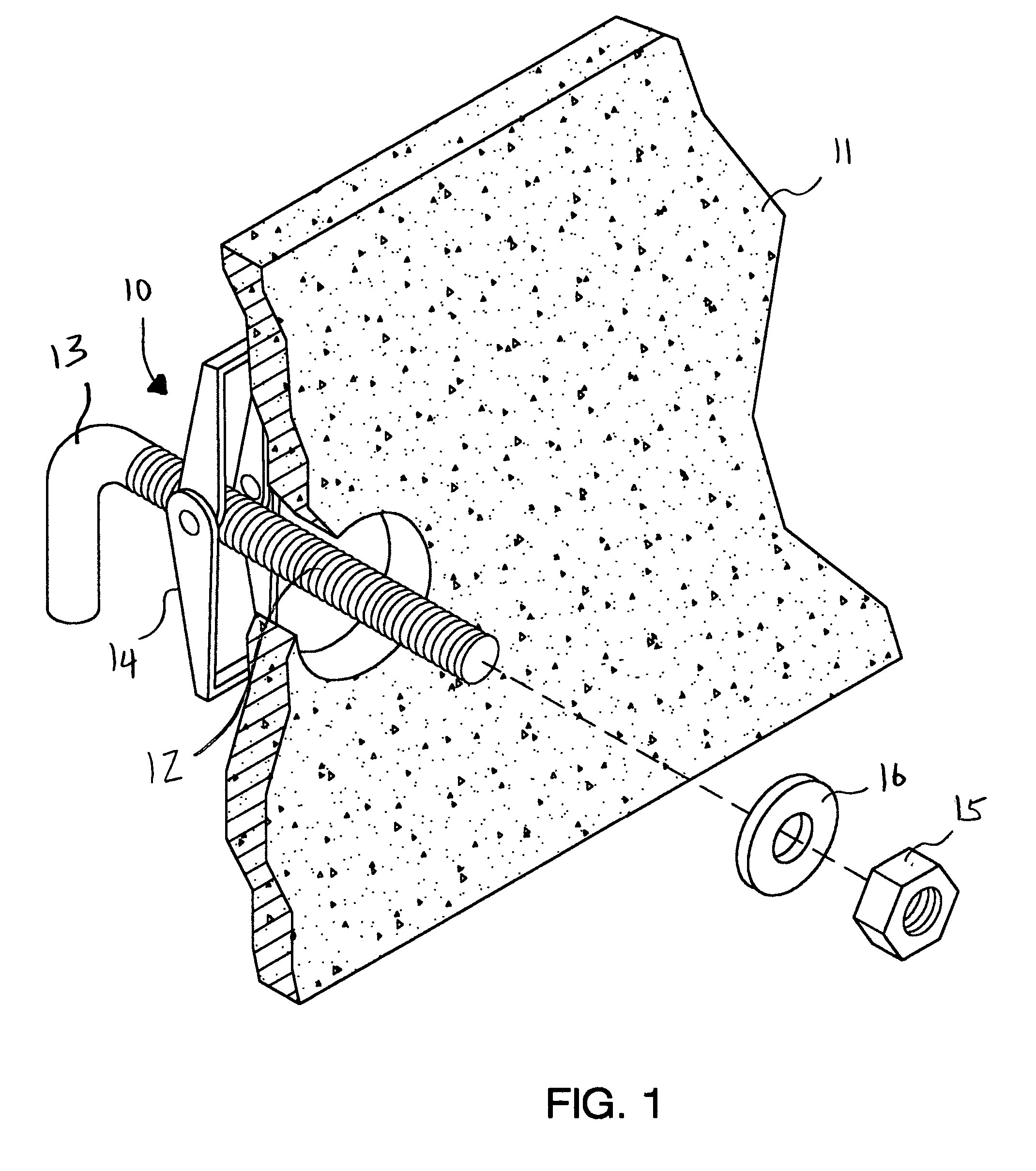 Masonry block anchor bolt assembly