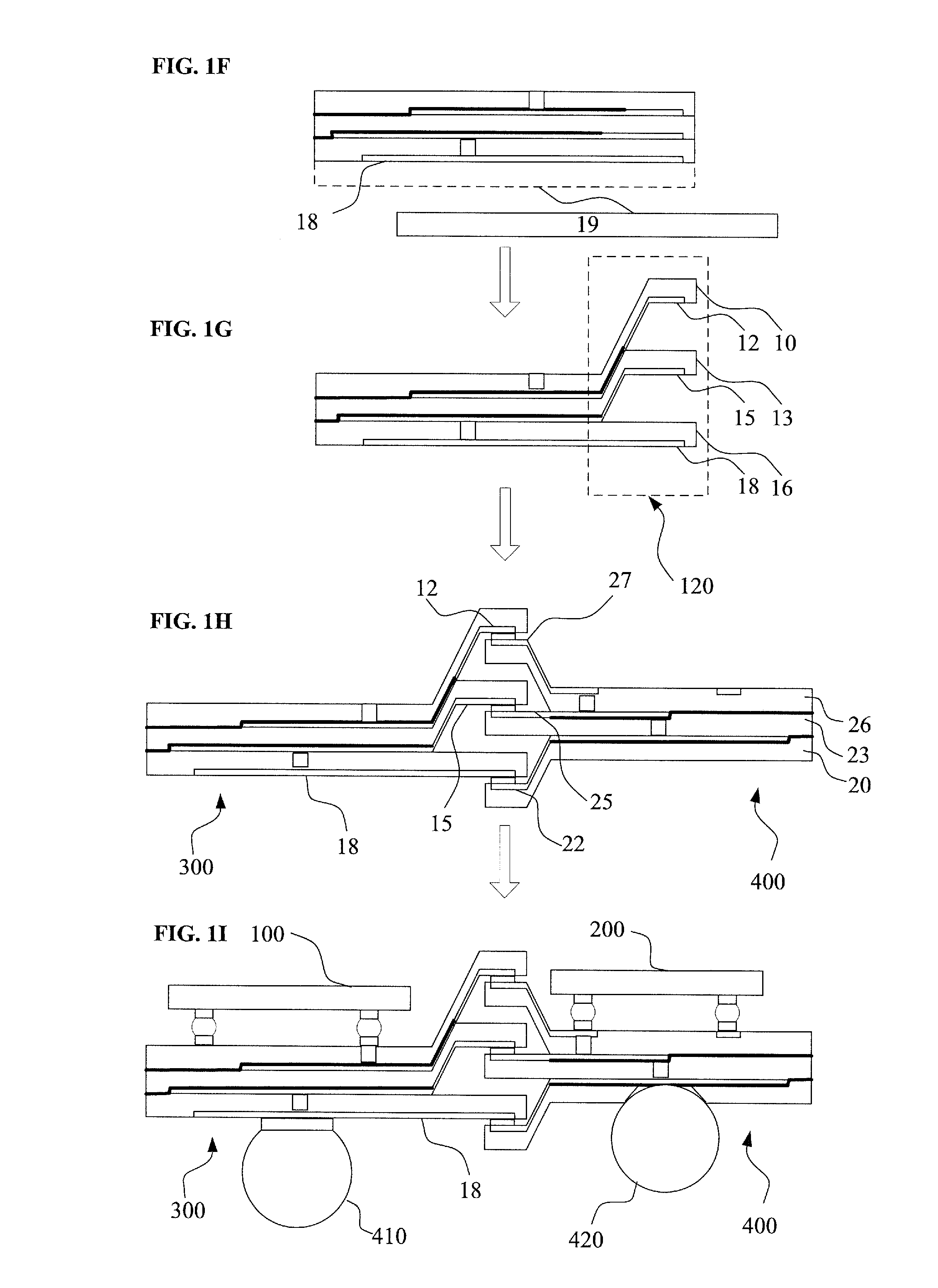 Method of manufacturing hybrid structure of multi-layer substrates and hybrid structure thereof