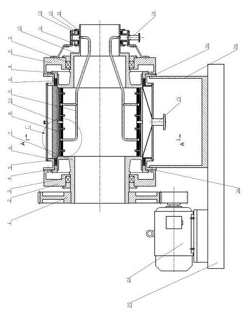 Pressurization rotating drum filtering machine