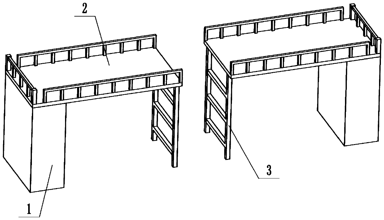 High-rise bed convenient for getting on and off bed