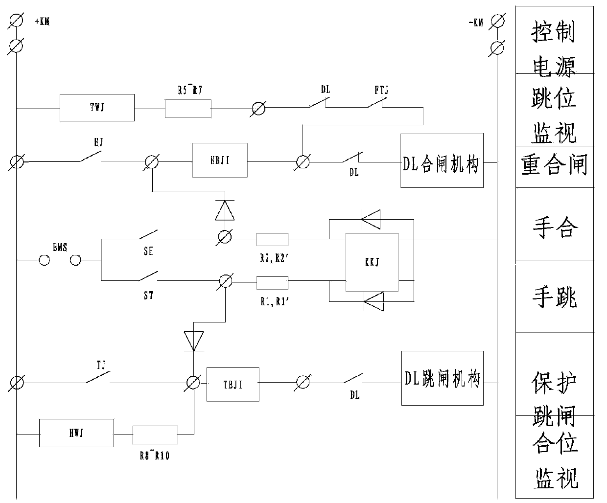 Control circuit of high-voltage circuit breaker