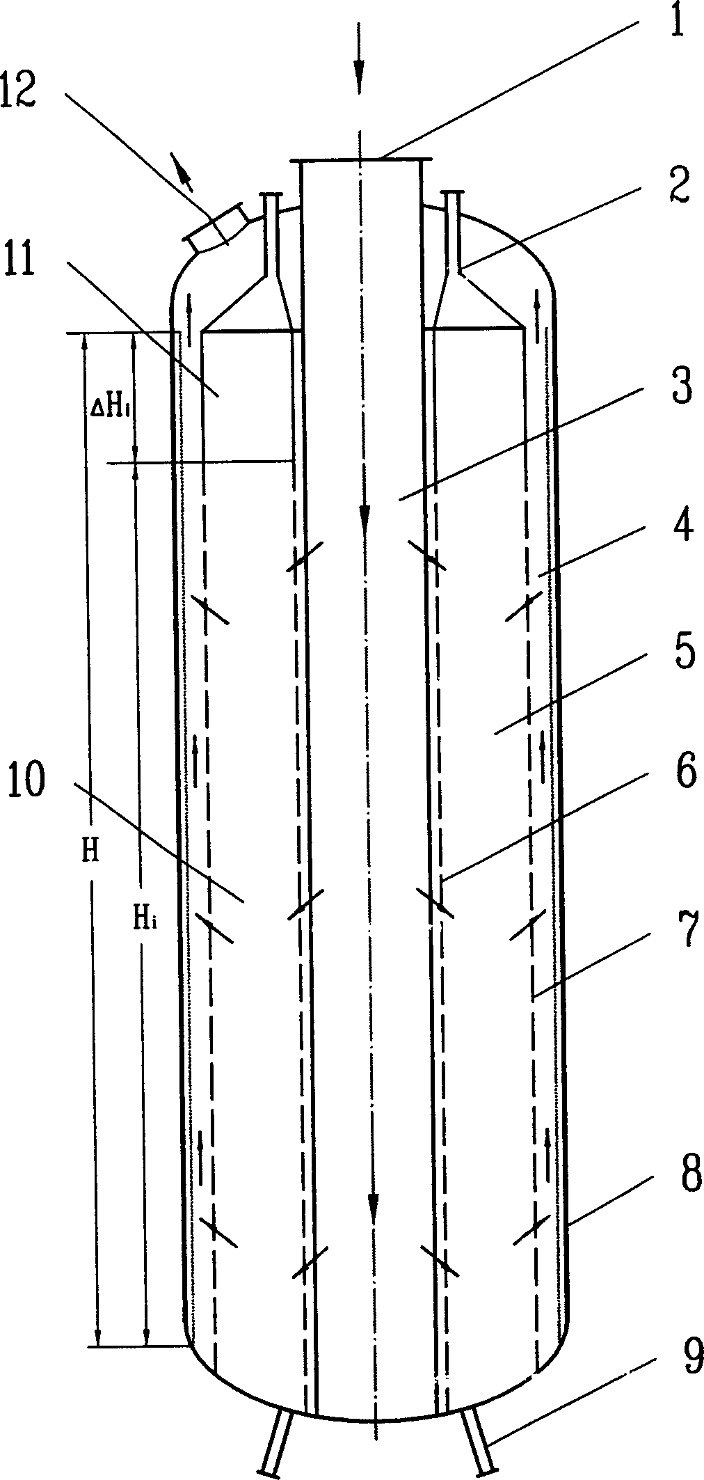 Continuous catalytic reforming and dehydrogenating reactor