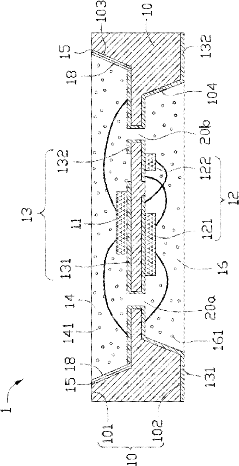 Packaging structure of light-emitting diode emitting light in forward direction and formation method thereof