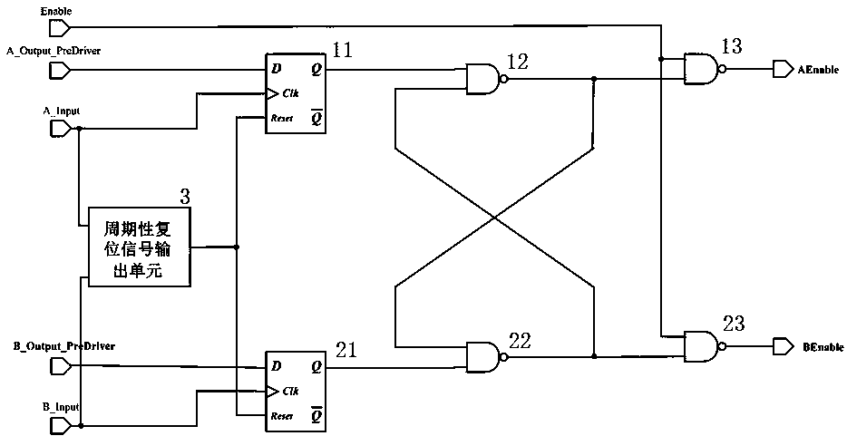Automatic direction detection circuit of bidirectional transmission interface