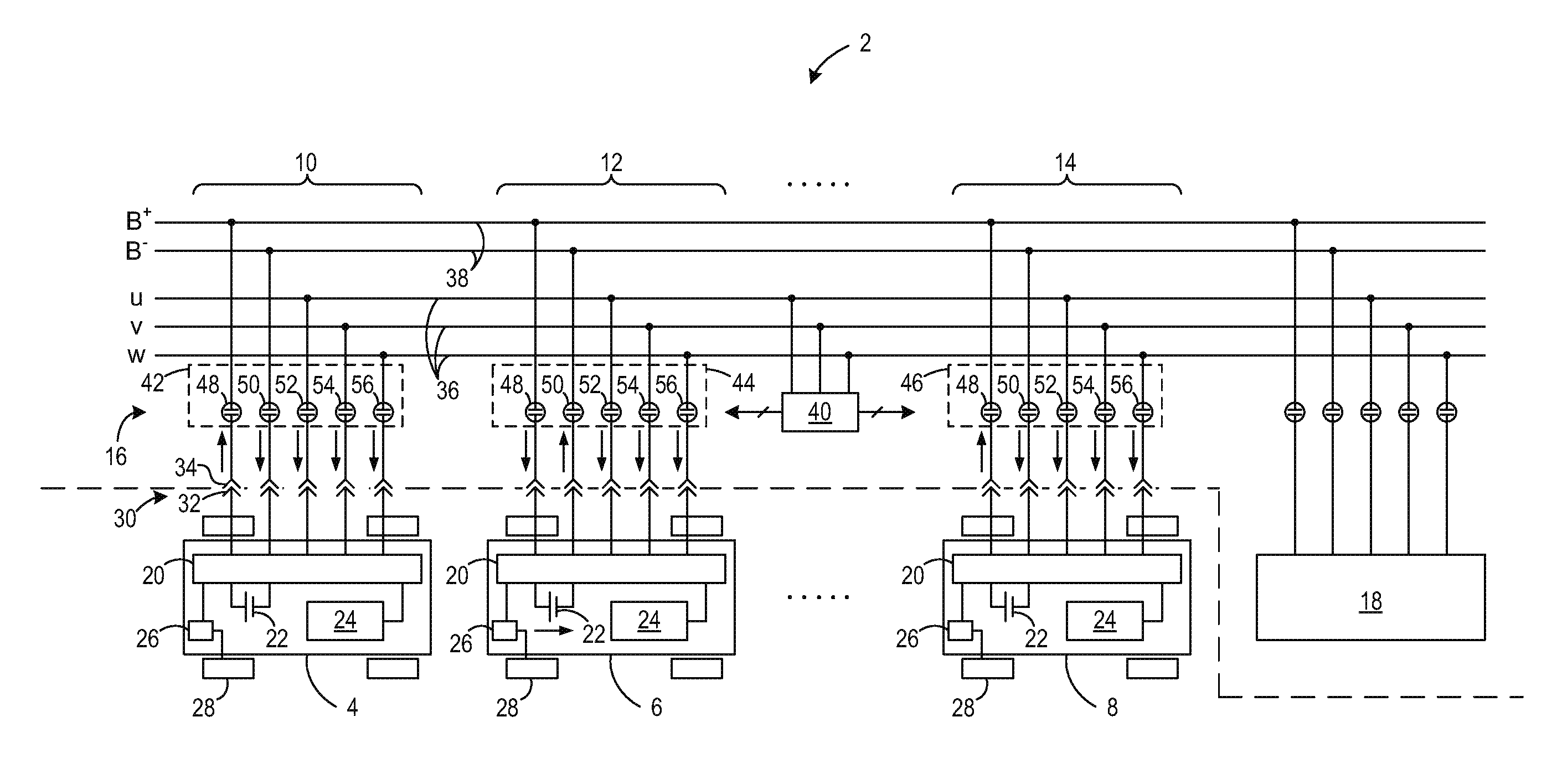 Apparatus and method for rapid charging using shared power electronics