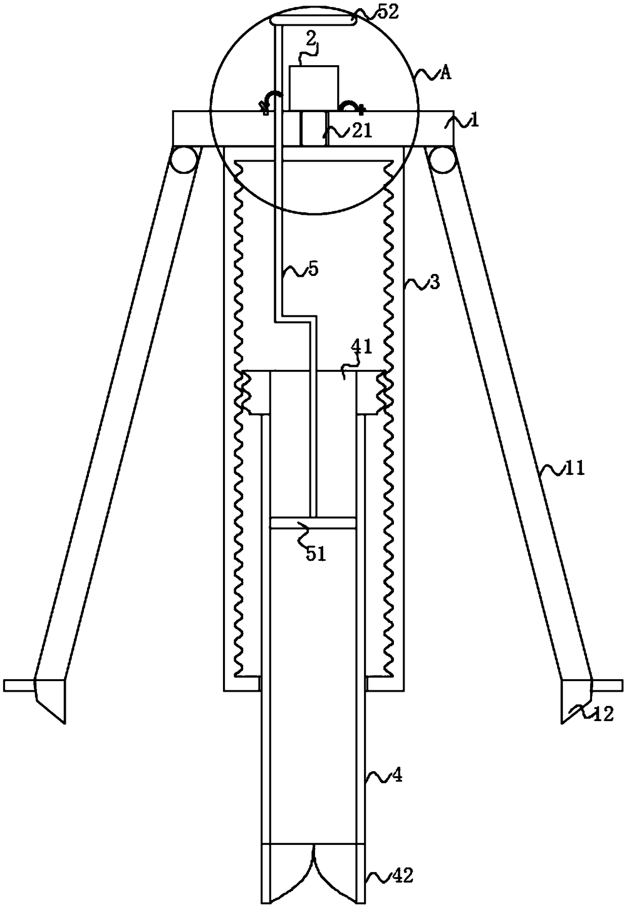 Automatic sampling device for building site construction soil