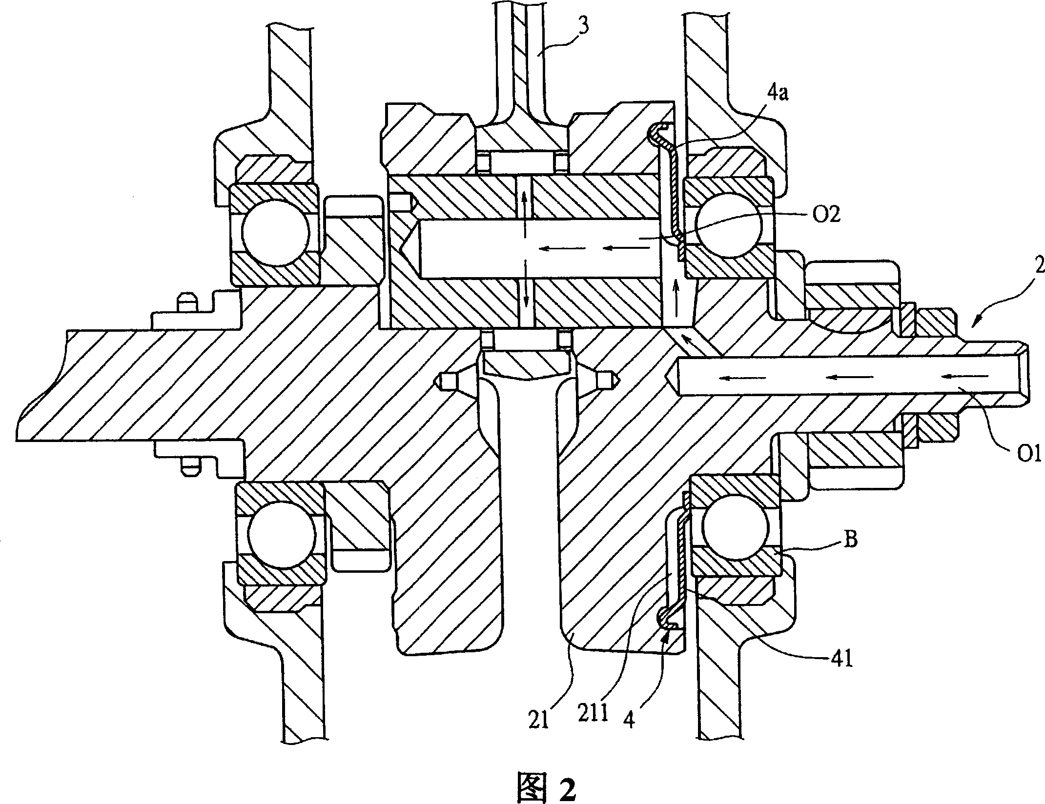 Crank lubricating filtering device