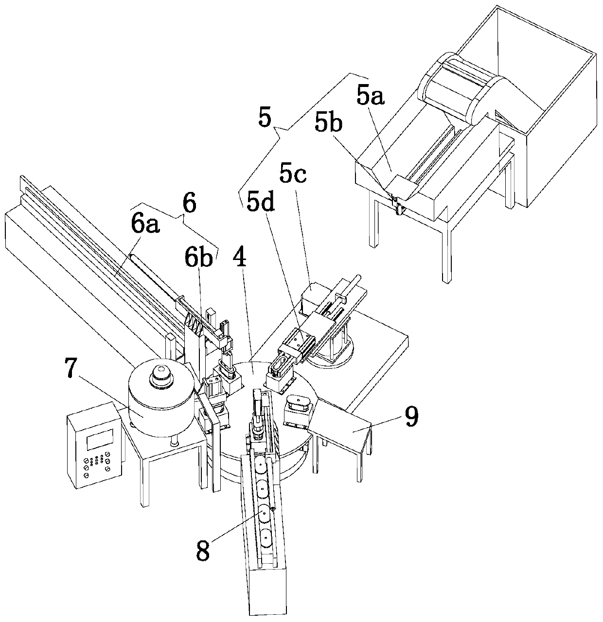 Automatic assembling mechanism for guitar humidifier and assembling technology thereof