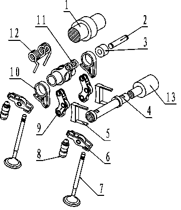 Mechanism for continuously adjusting engine valve lift