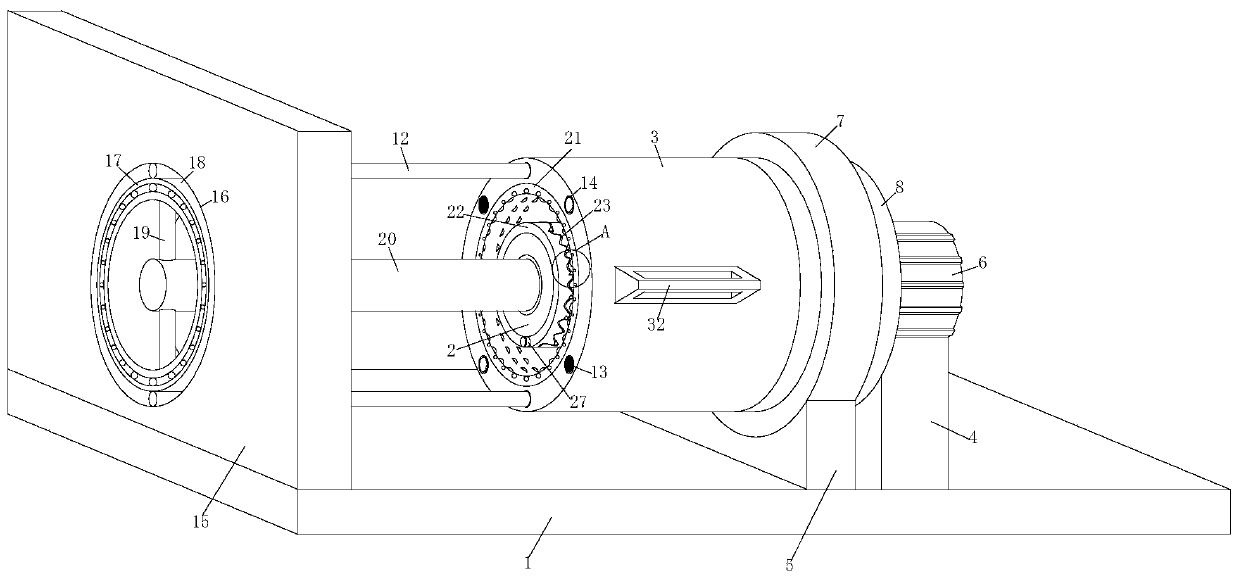 Pig slaughtering and processing based pigskin dehairing device