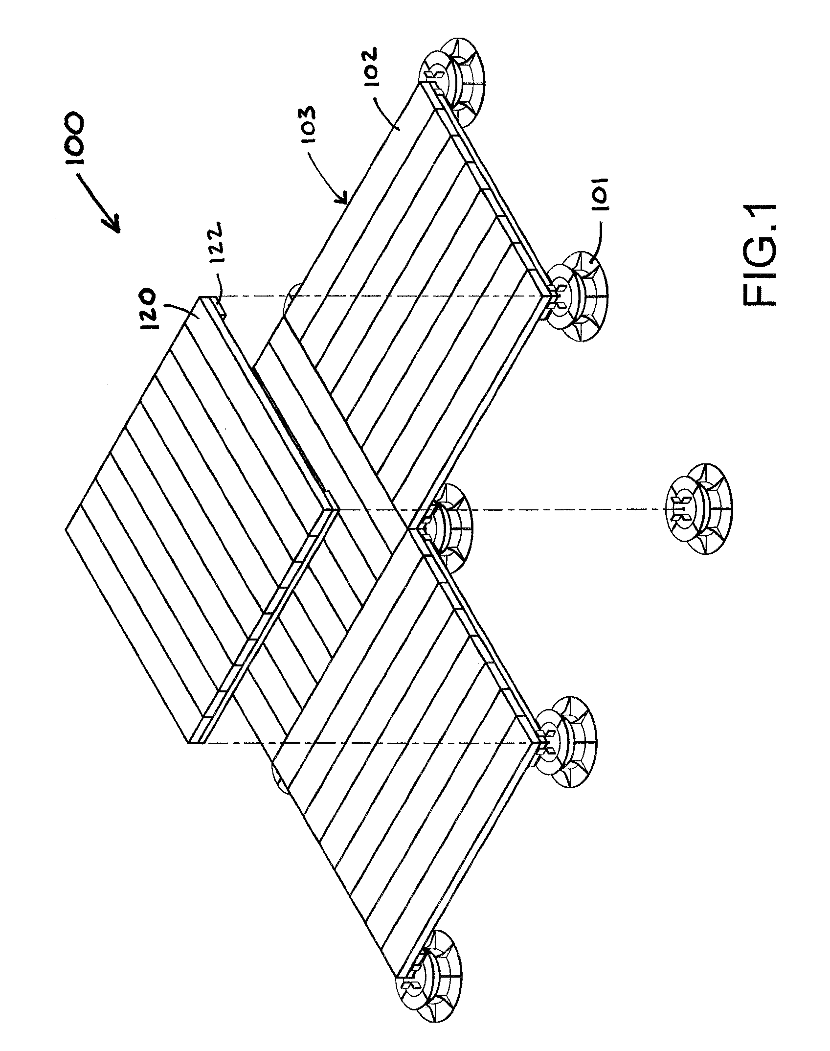 Support pedestal having an anchoring washer for securing elevated surface tiles