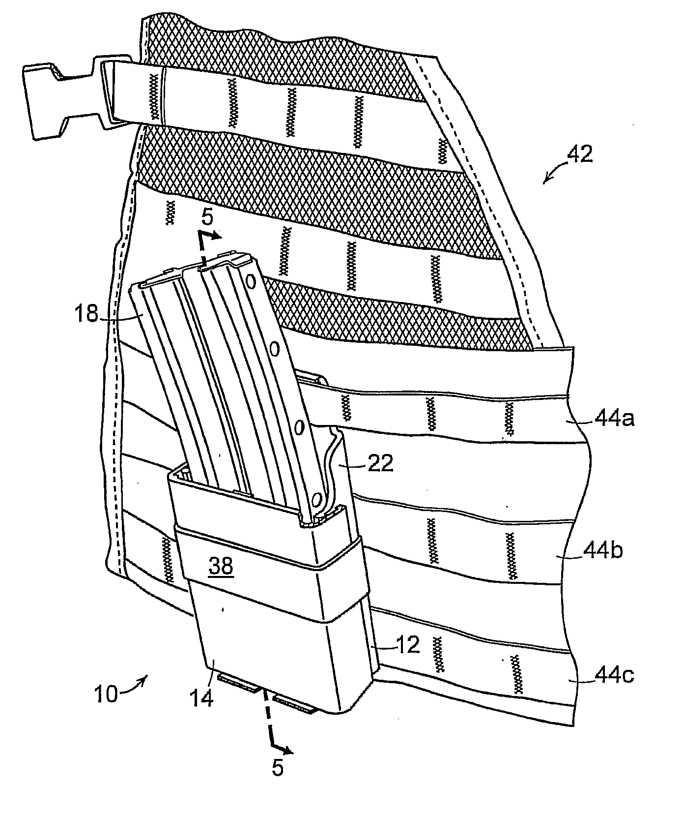 Hinged pocket