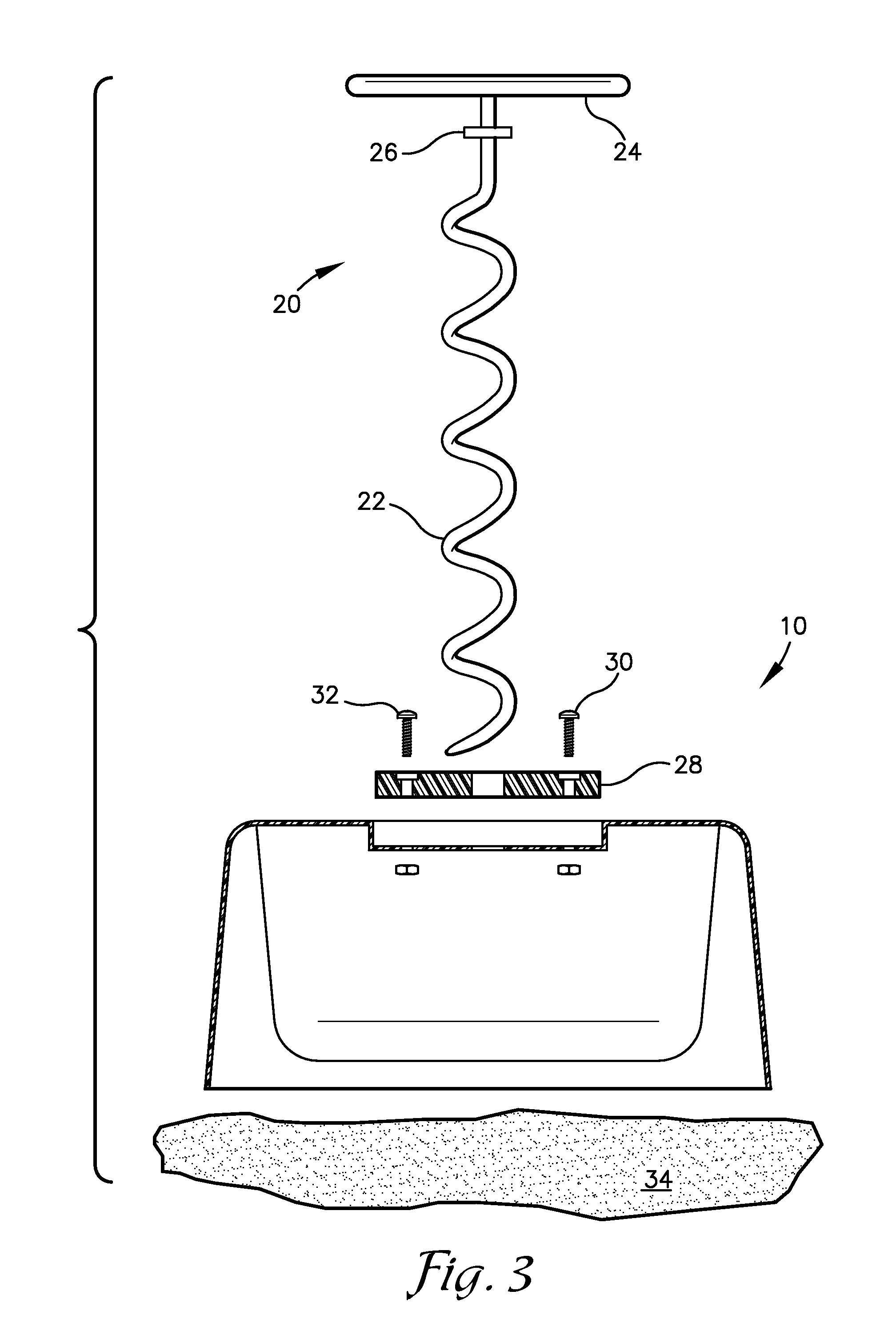 Container with anchoring mechanism