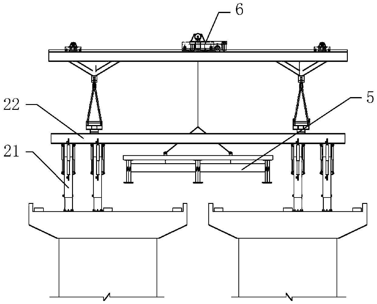Wide-body double-width bridge erecting machine and erecting method thereof