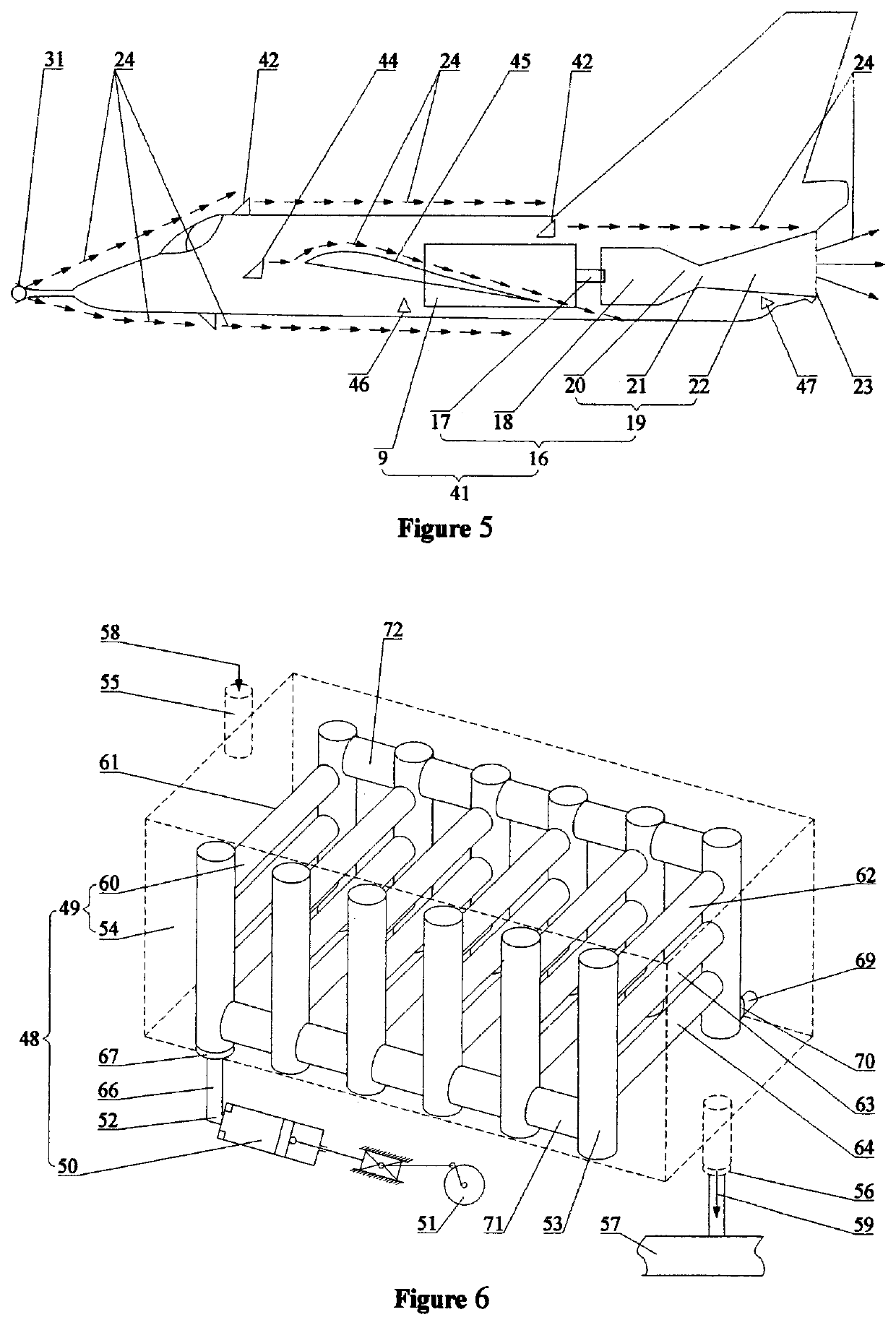 System of using compressed air as a force source and method thereof; airplane
