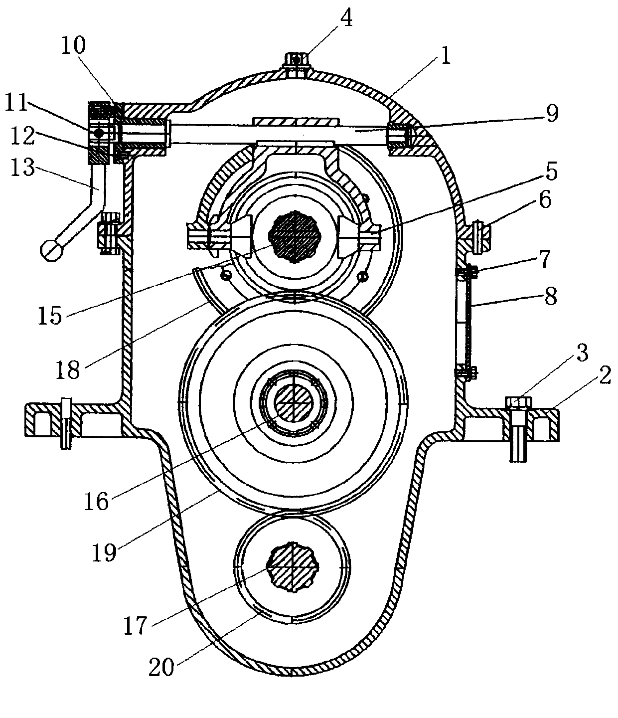 Transfer case of a core drilling rig