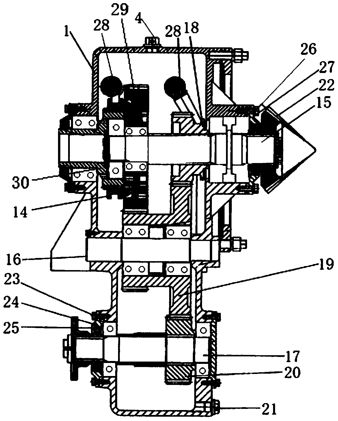 Transfer case of a core drilling rig