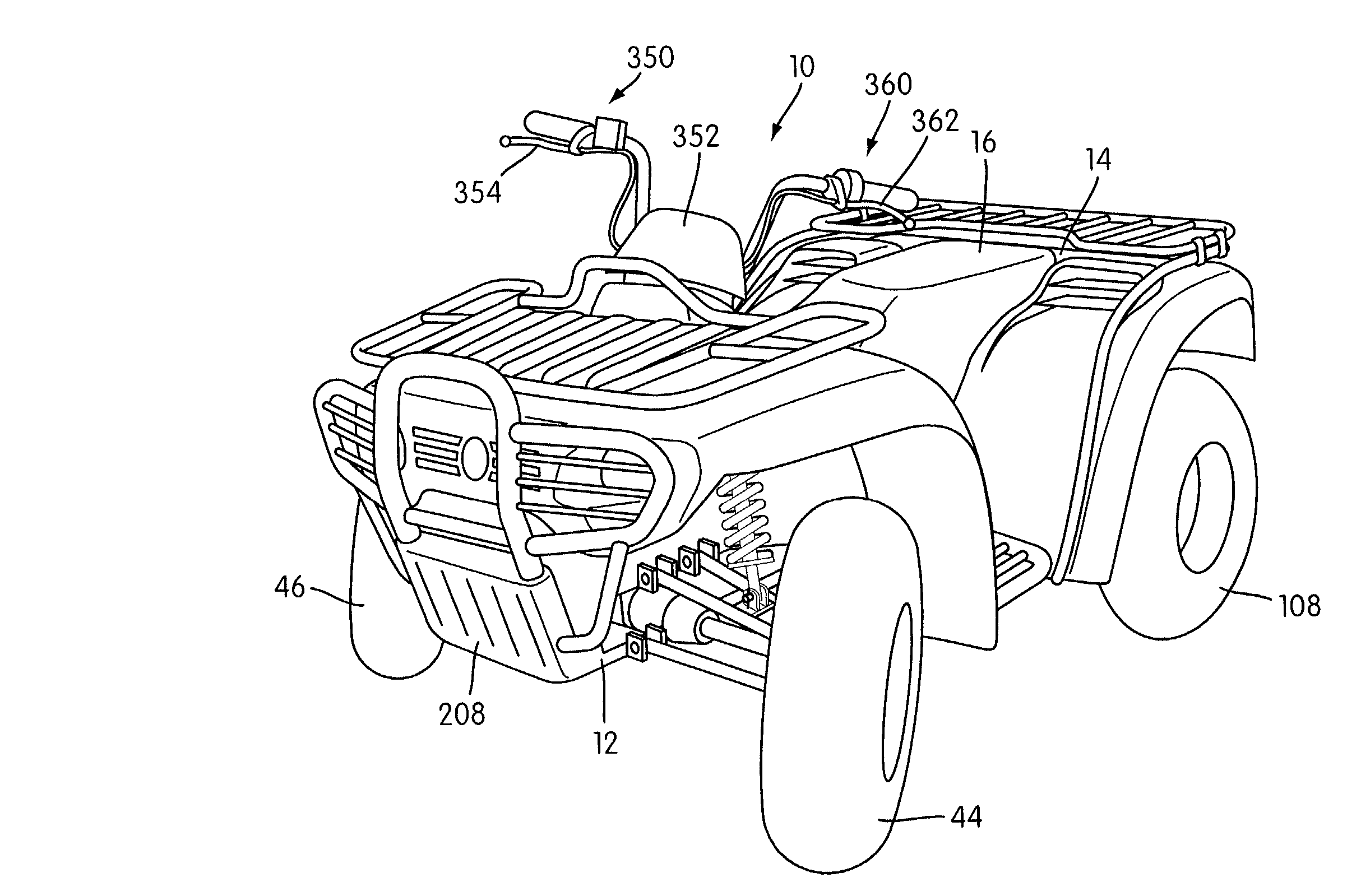 Inboard brake system for a straddle-type all-terrain vehicle