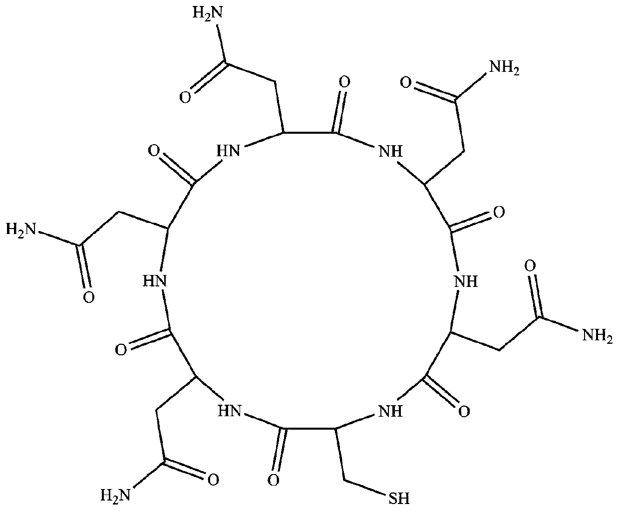 cyclopeptide cyclo-[(asn)  <sub>5</sub> -cys] preparation method