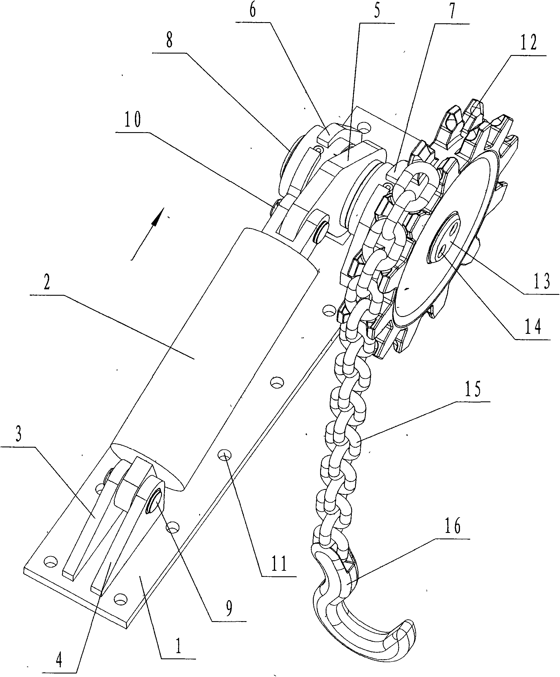 Hoist device of bracket transport vehicle