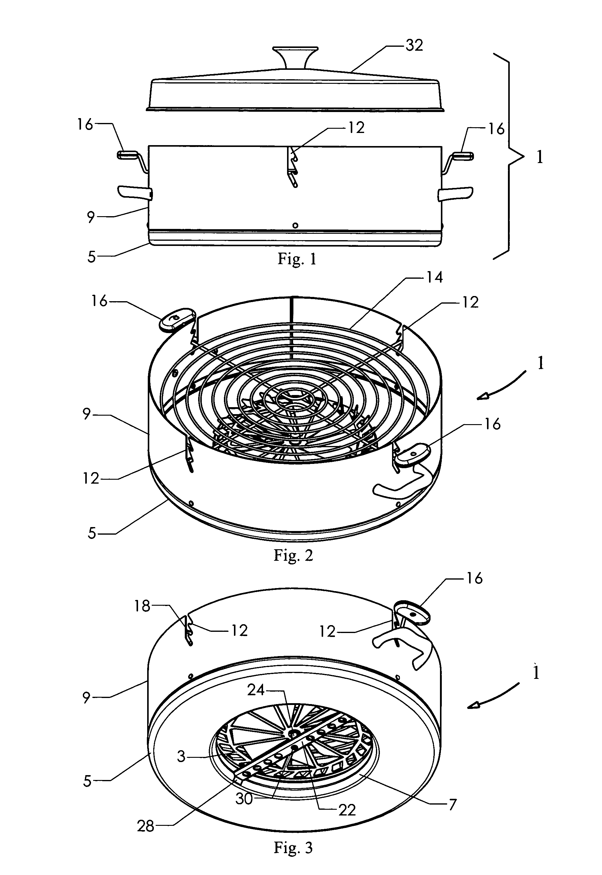 Stovetop grill having heat distributing rotor