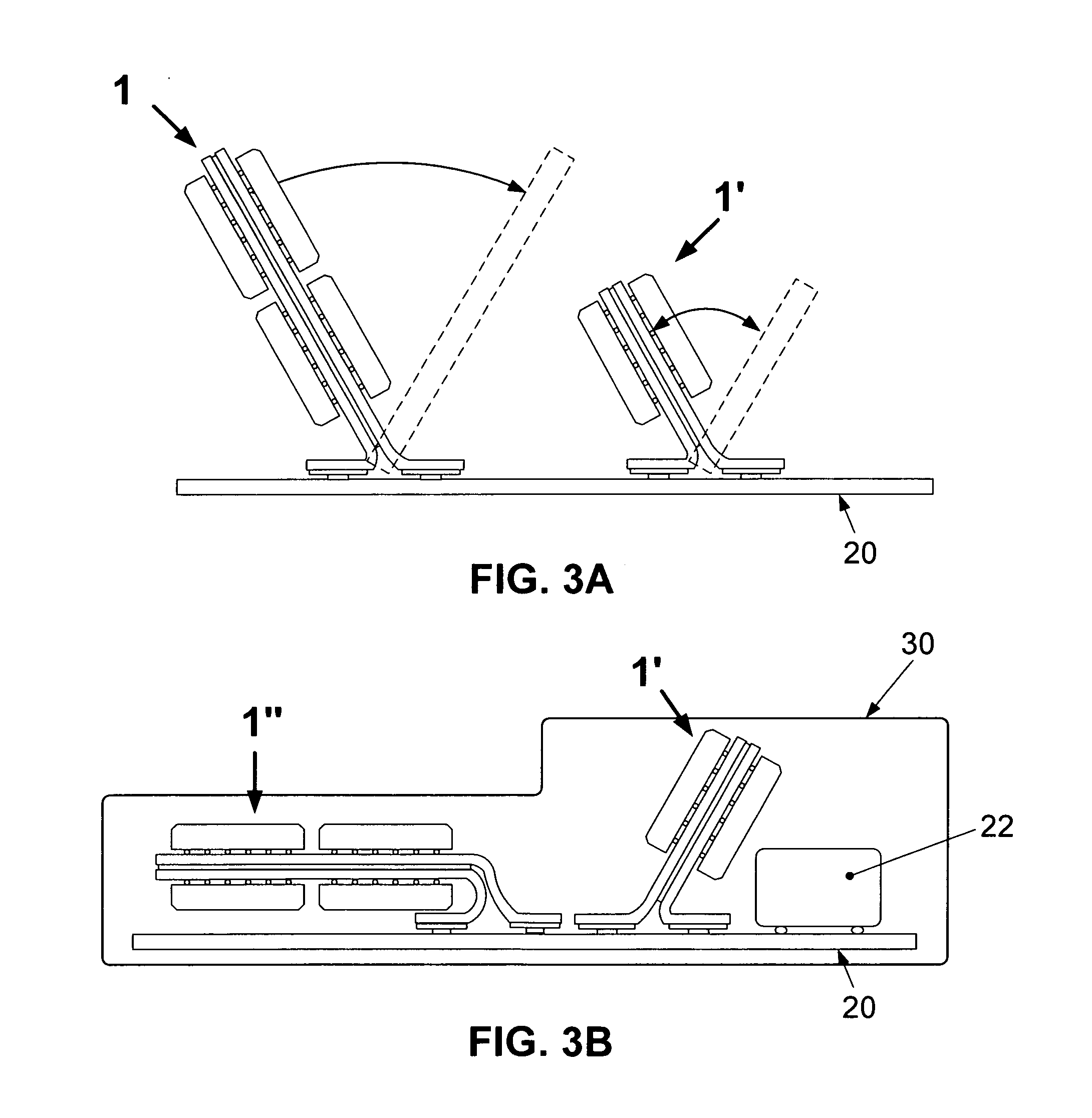 Rigid circuit board with flexibly attached module