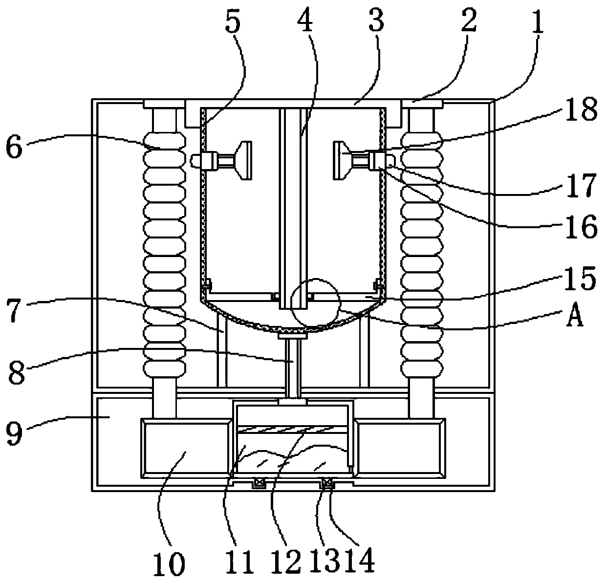 Printing and eyeing machine capable of filtering printing and dyeing sewage