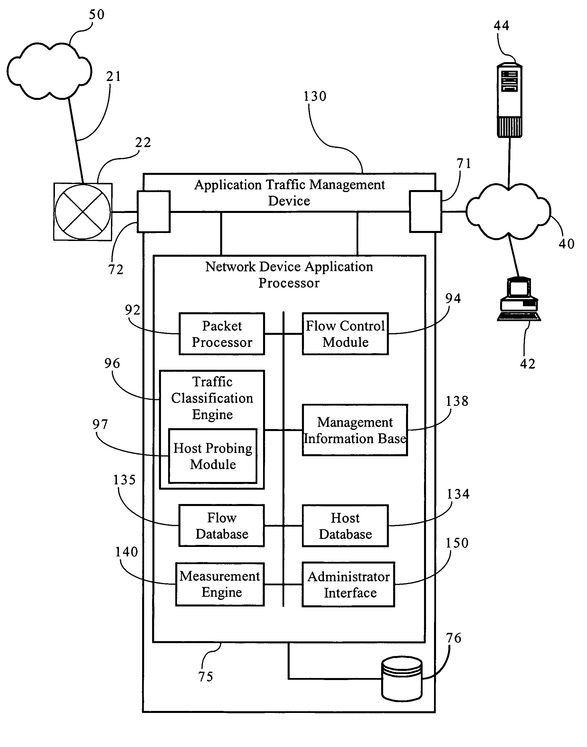 Probing hosts against network application profiles to facilitate classification of network traffic