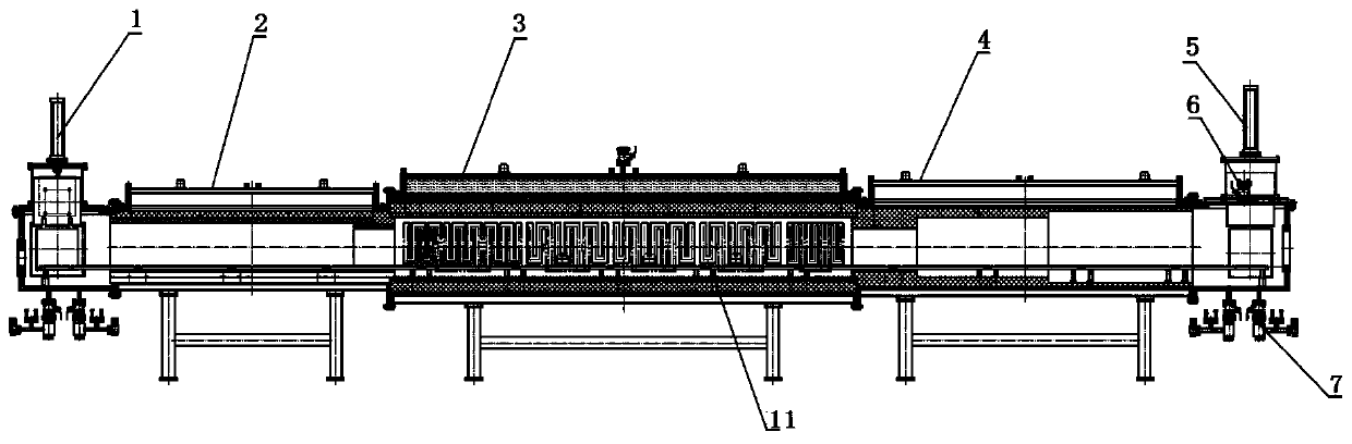 An ultra-high temperature nitriding continuous tunnel furnace