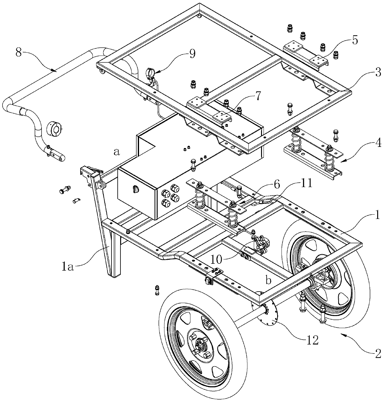 A power cable retractable vehicle with a speed measuring buffer