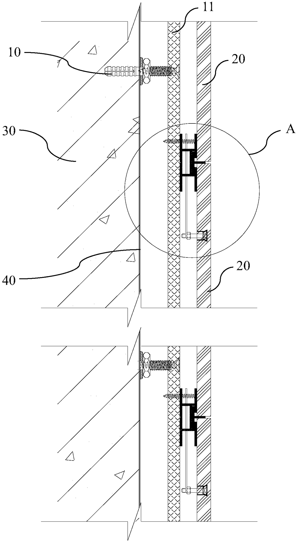 Wall tile drying and hanging system and construction method