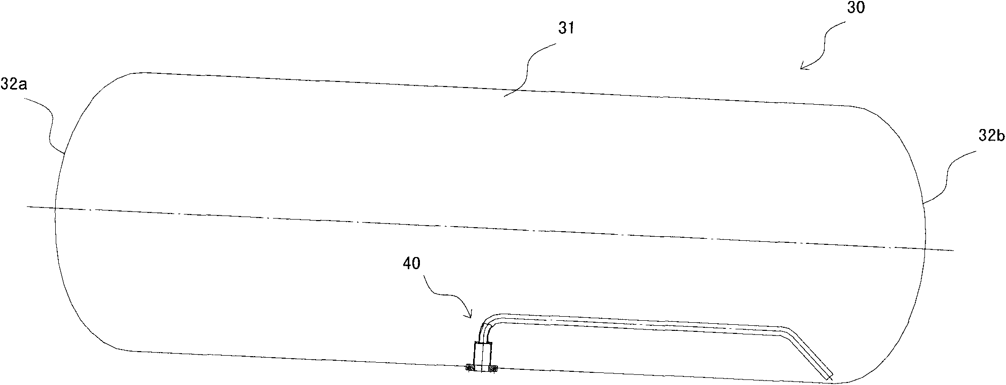 Discharging device and tank body with same