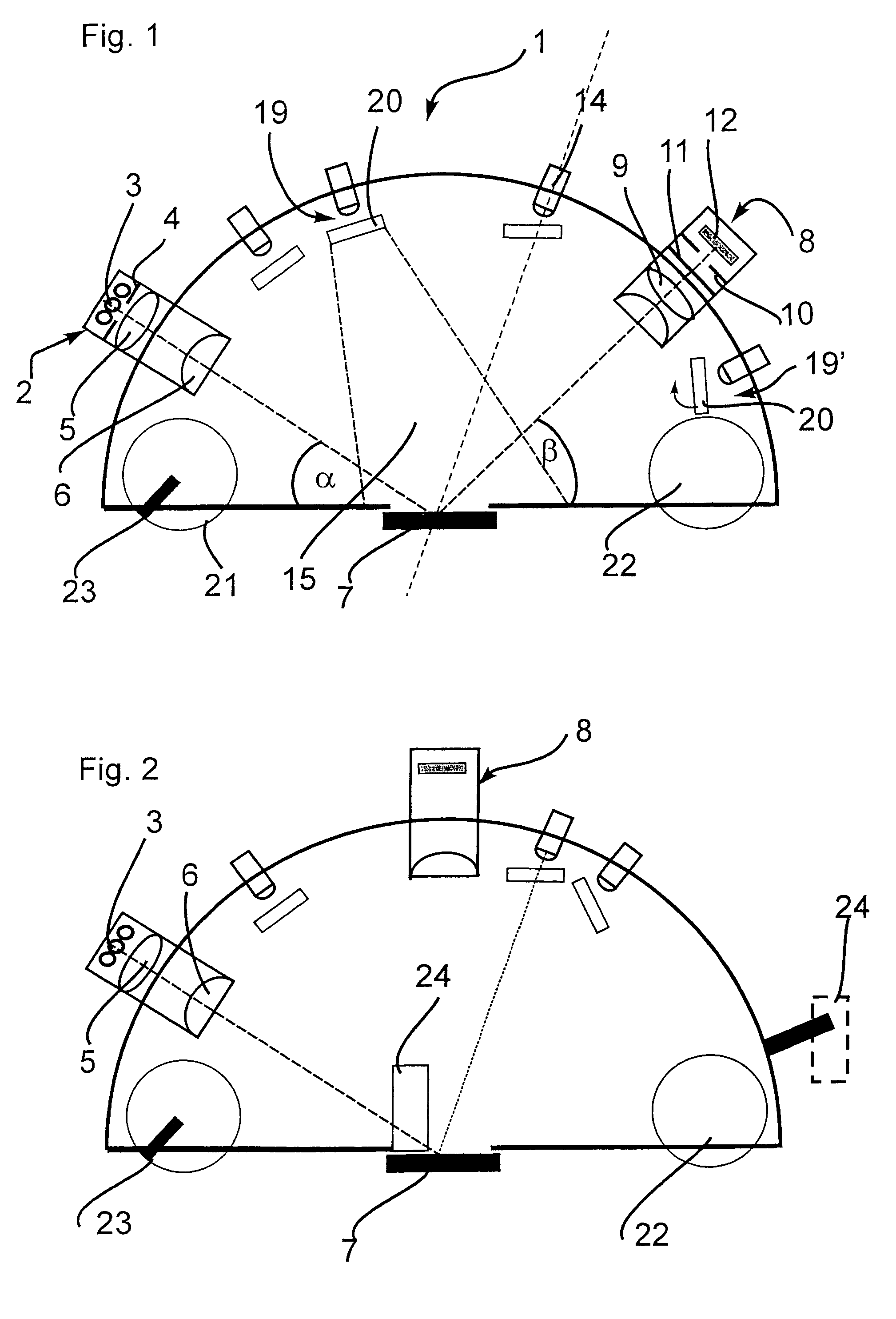 Device and method for determining the properties of surfaces