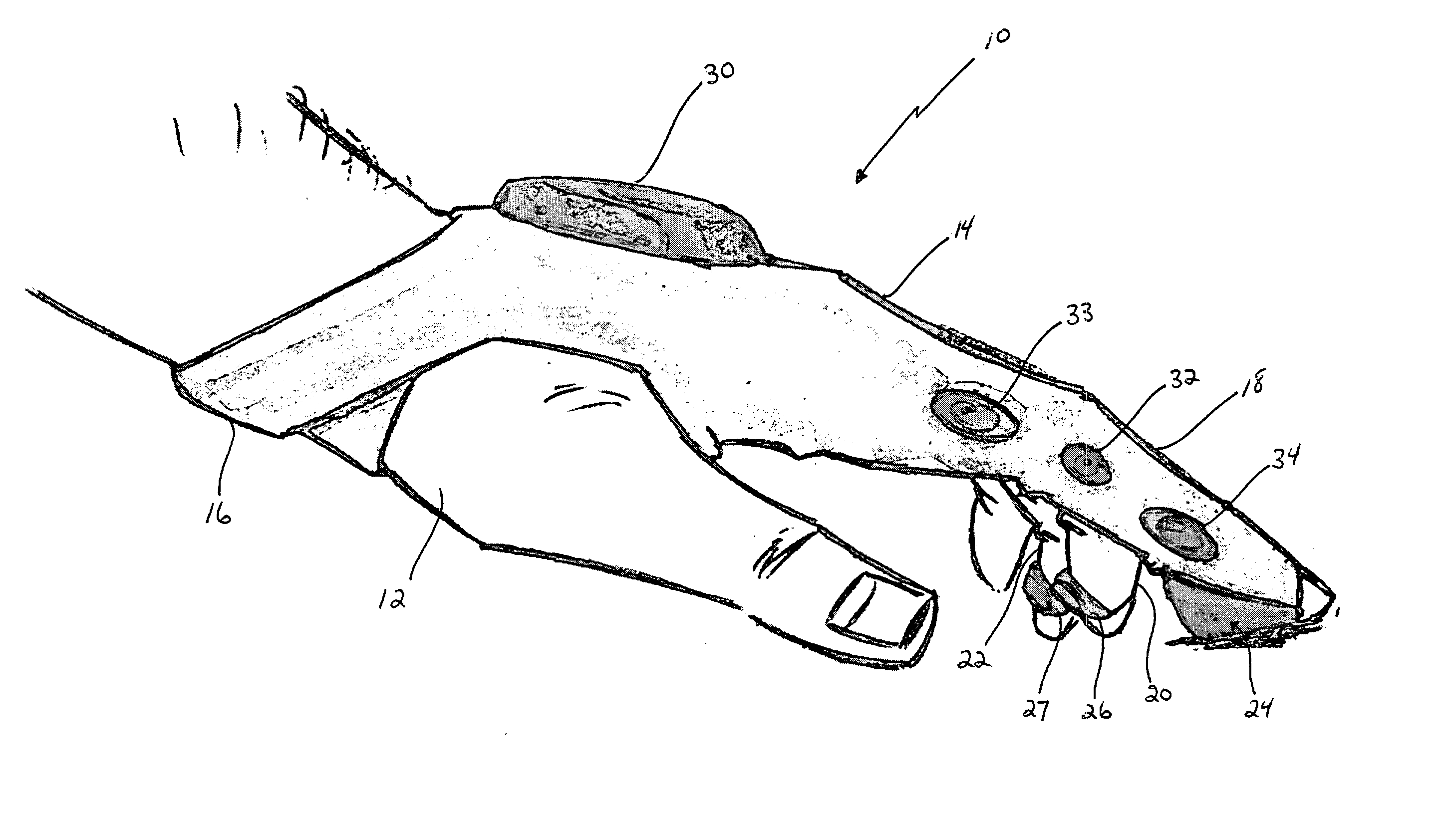 Computer mouse on a glove