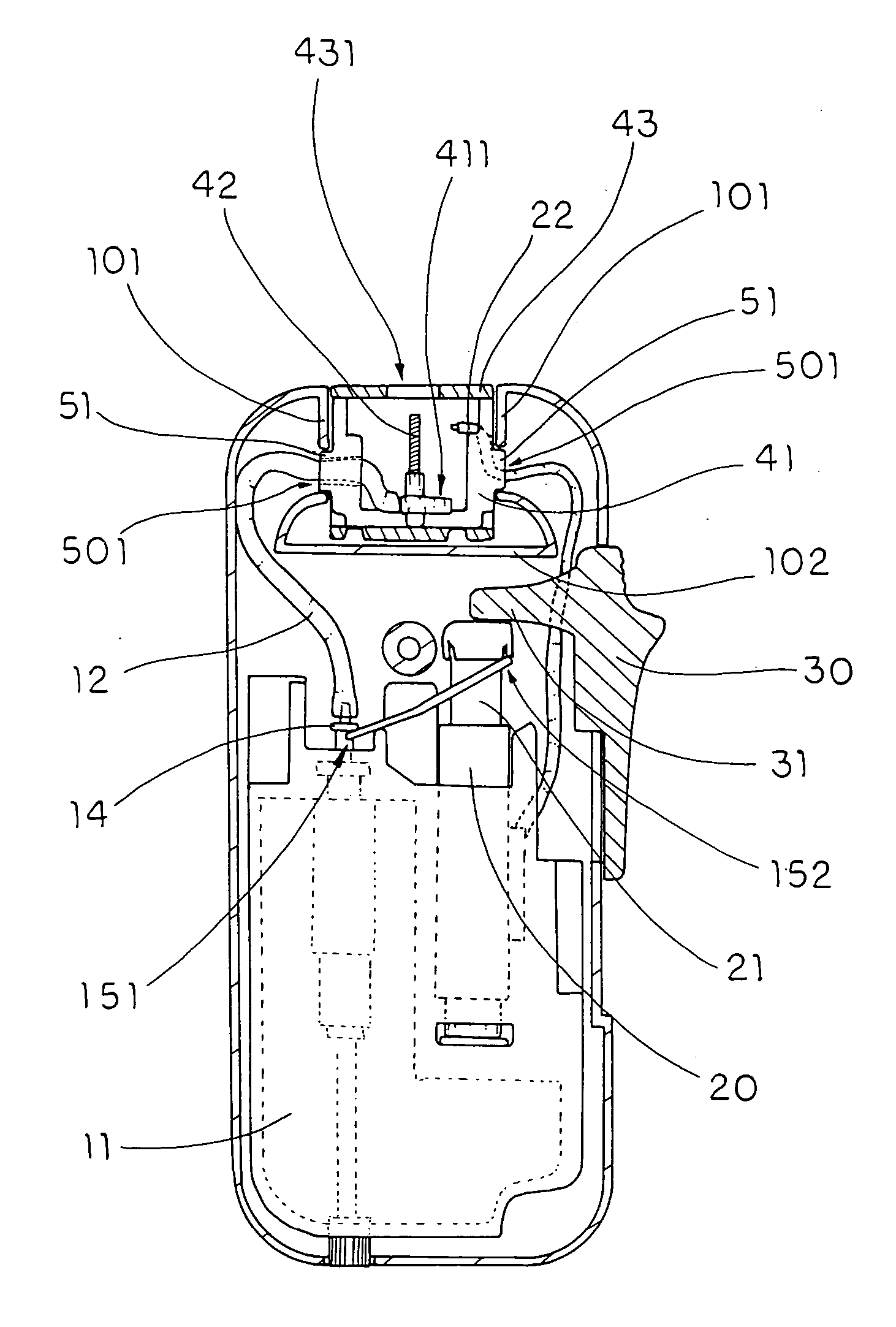 Piezoelectric lighter with pivot nozzle head