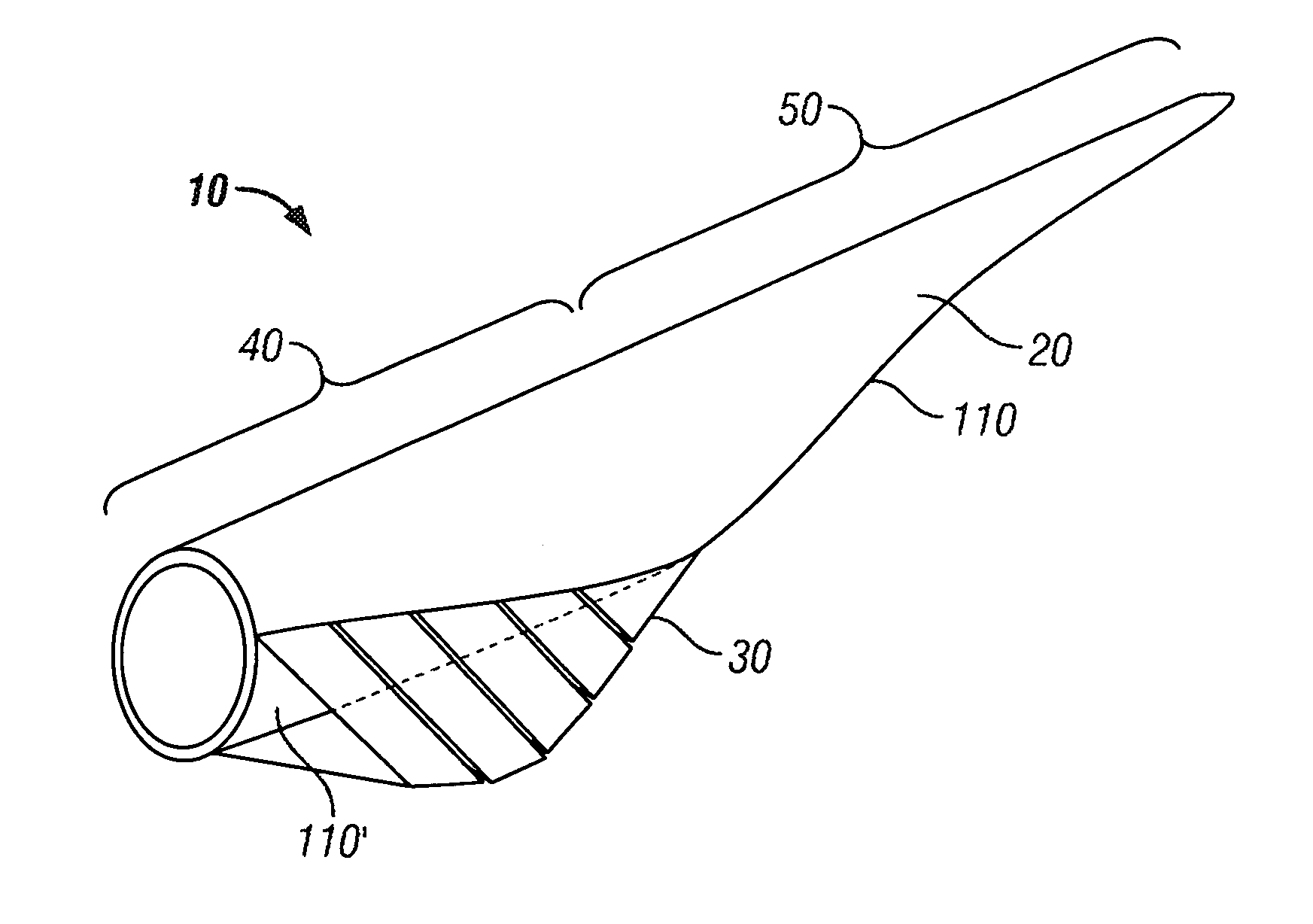 Segmented rotor blade extension portion
