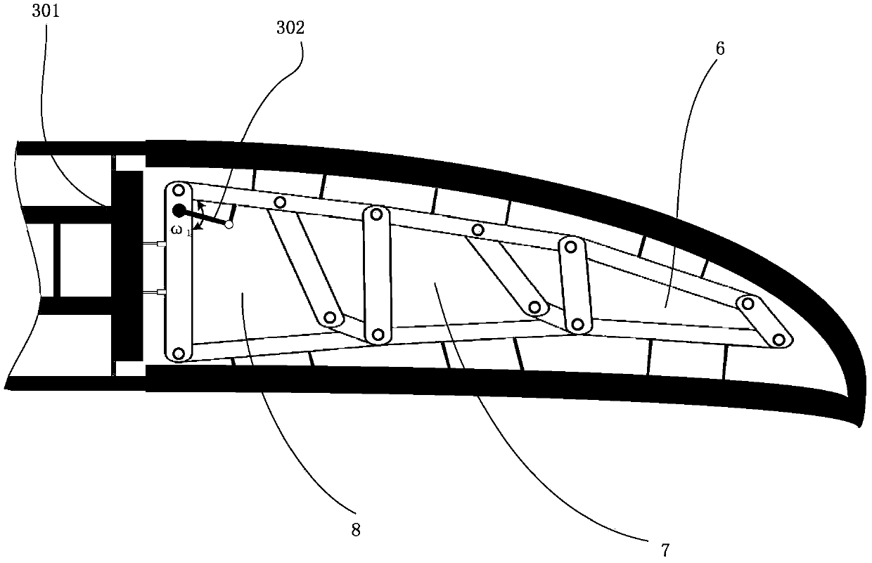 A trailing edge mechanism of deformable wing with compound hinge based on planar link closed-loop unit