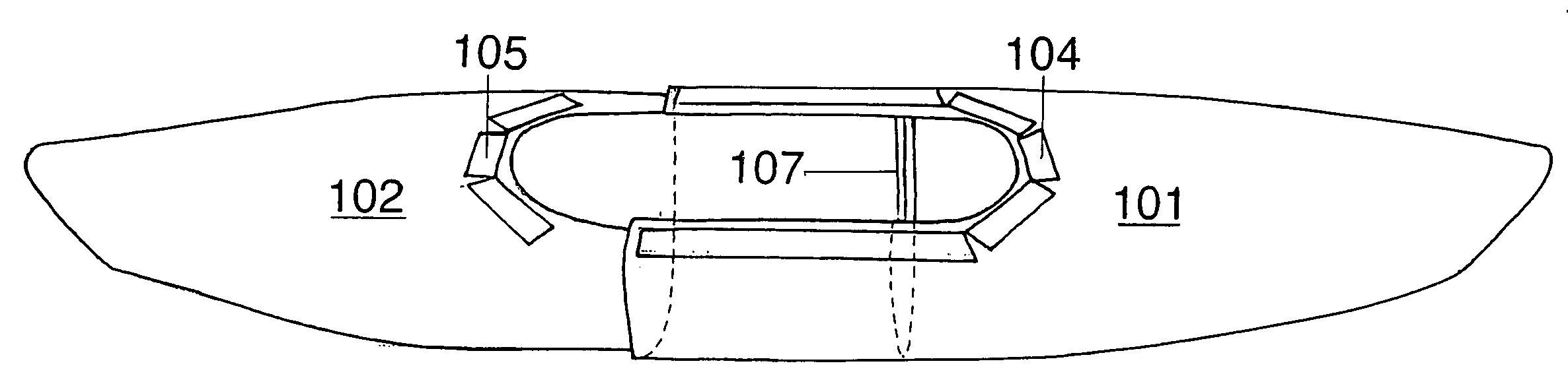 Portable boat in nesting sections, with waterproof fabric cover incorporating a stabilizing keel