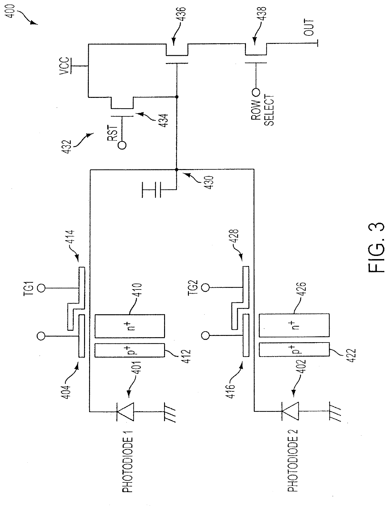 Image sensor with a gated storage node linked to transfer gate