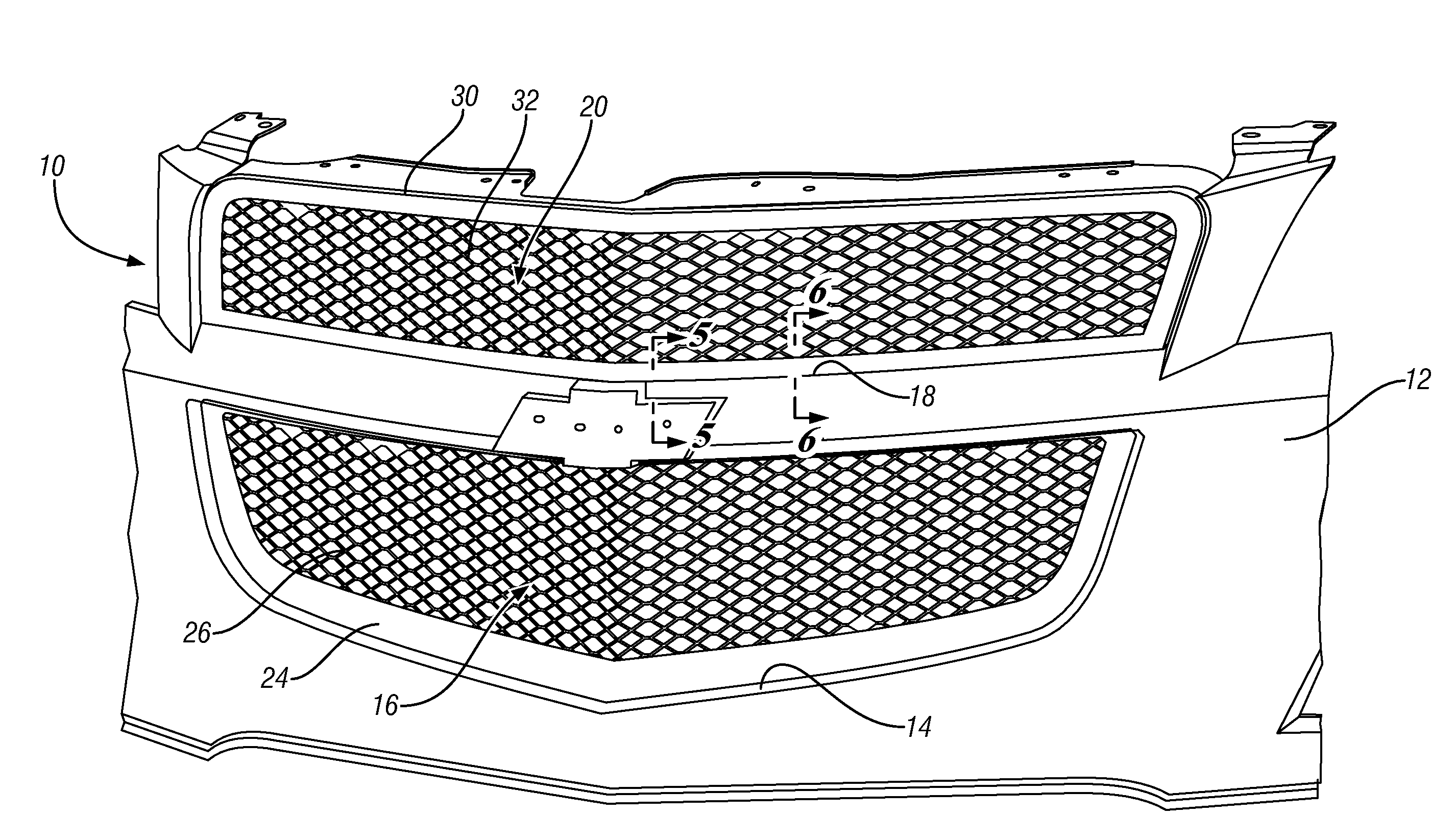 Vehicle Fascia and Grille Assembly