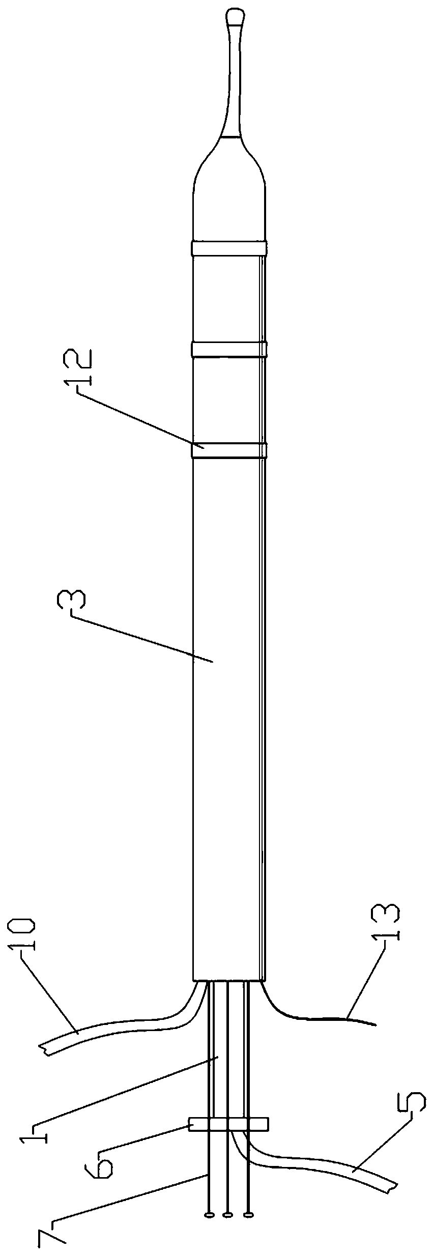 Expandable esophageal deflection device with film for temperature measurement