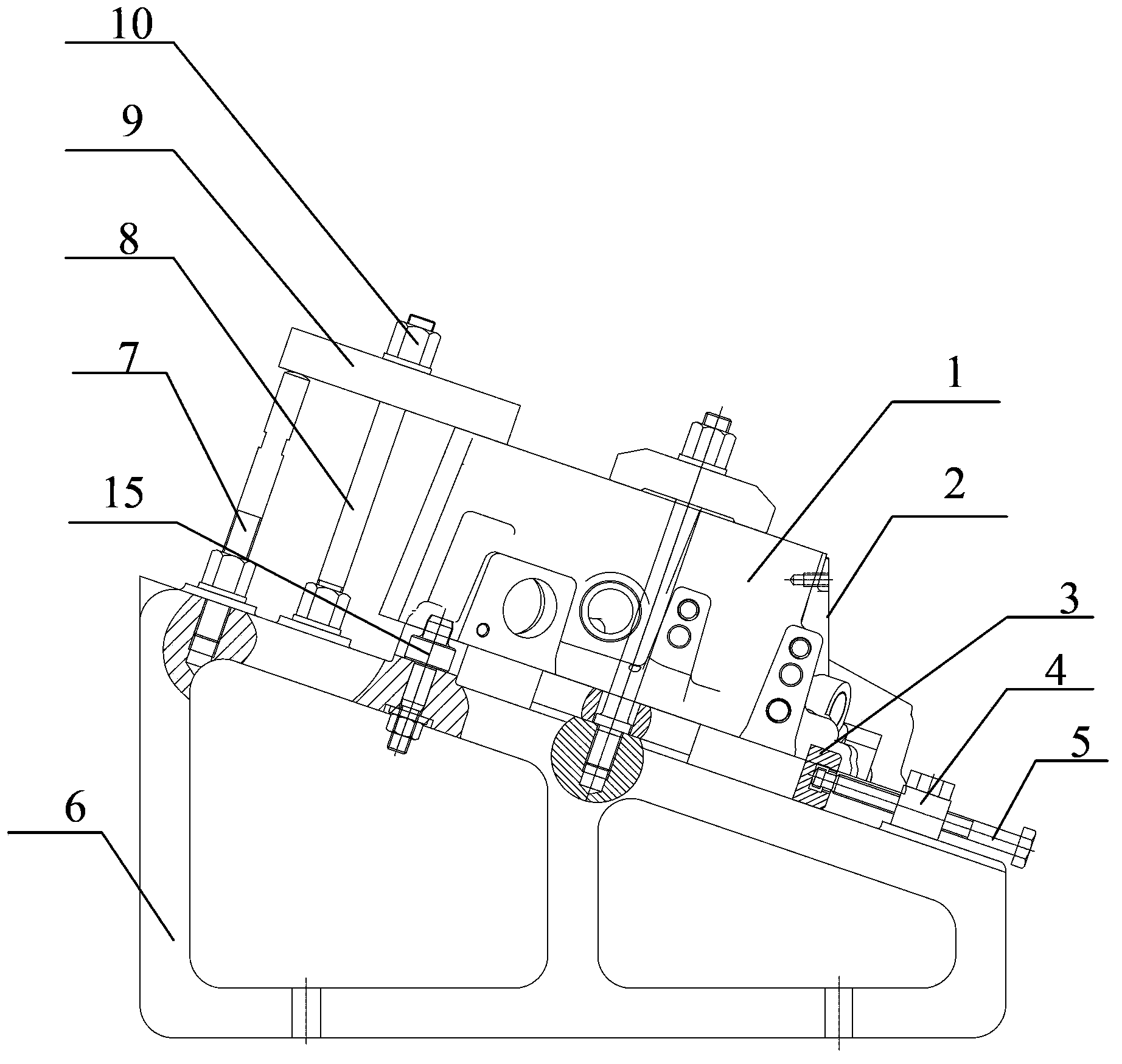 Machining method of cylinder cover air intake slope and cylinder cover clamping device