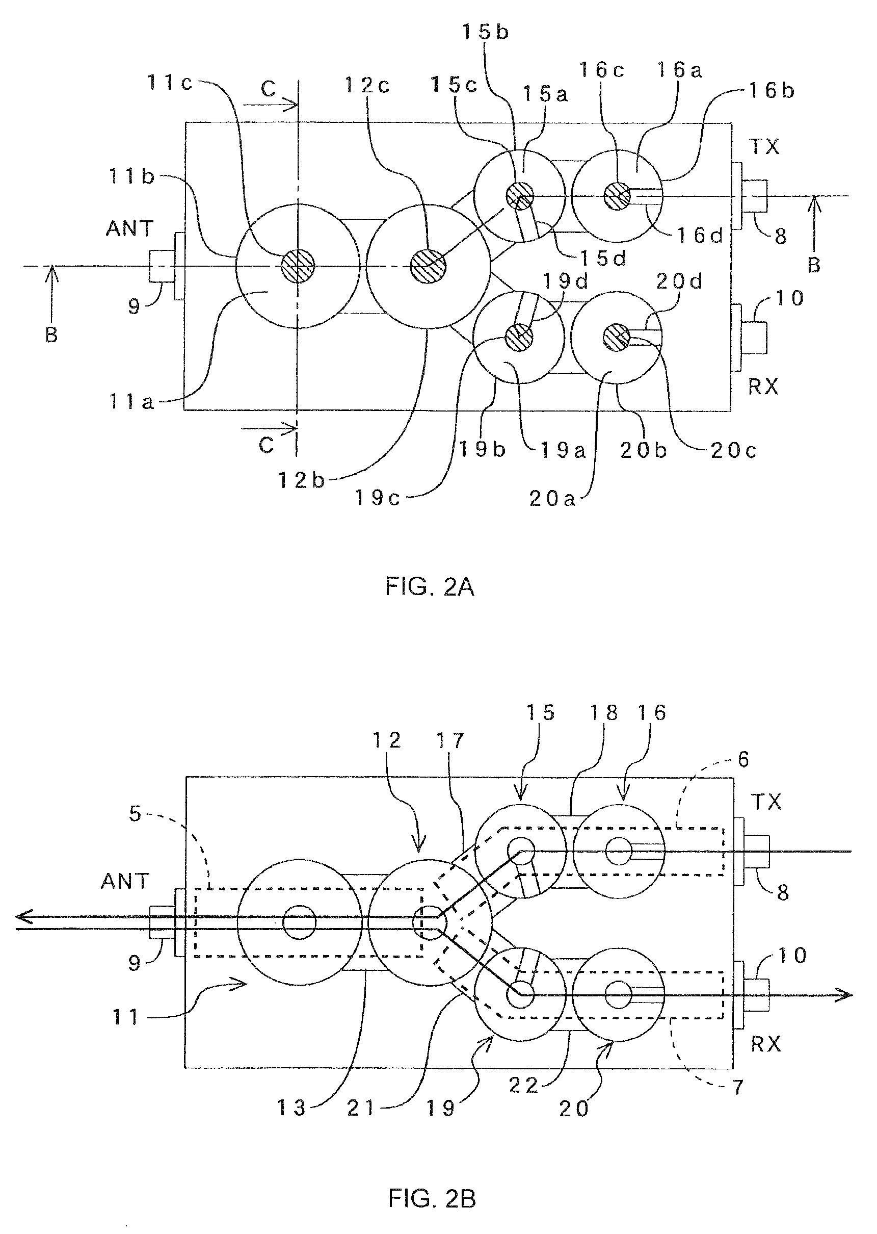 Filter having switch function and band pass filter