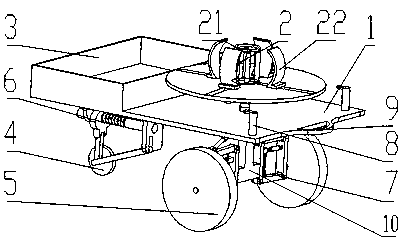 Transport vehicle for building construction under a platform slab