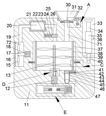 Wood fiber spraying and storing device and using method thereof