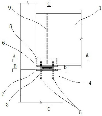 Steel box beam and concrete column hinged joint and construction method thereof