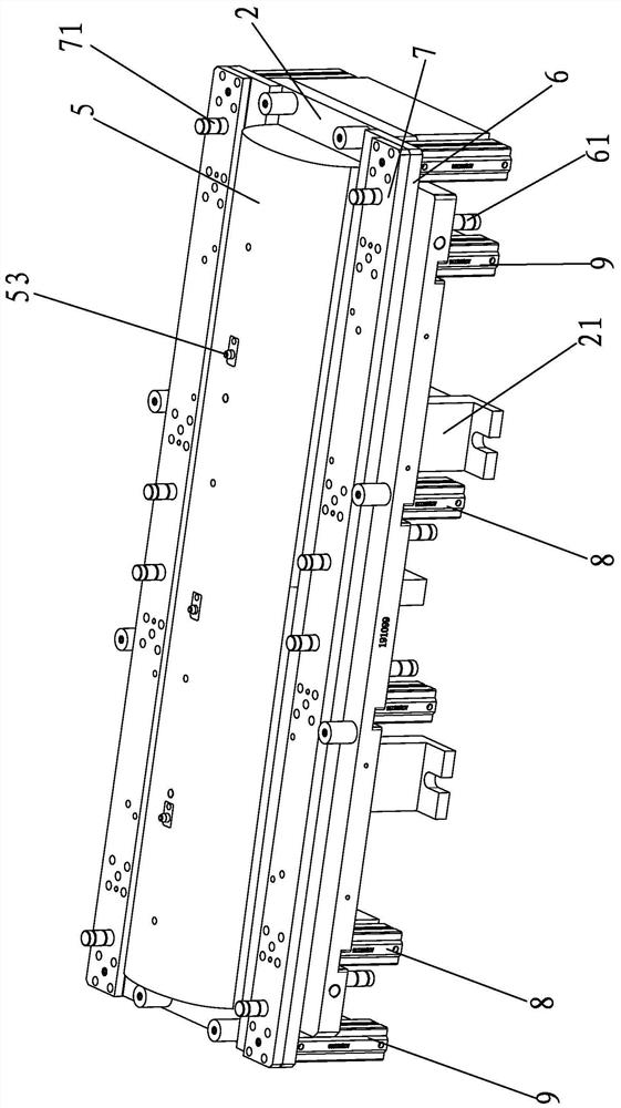 Hot-press forming die for panel of large cabinet air conditioner