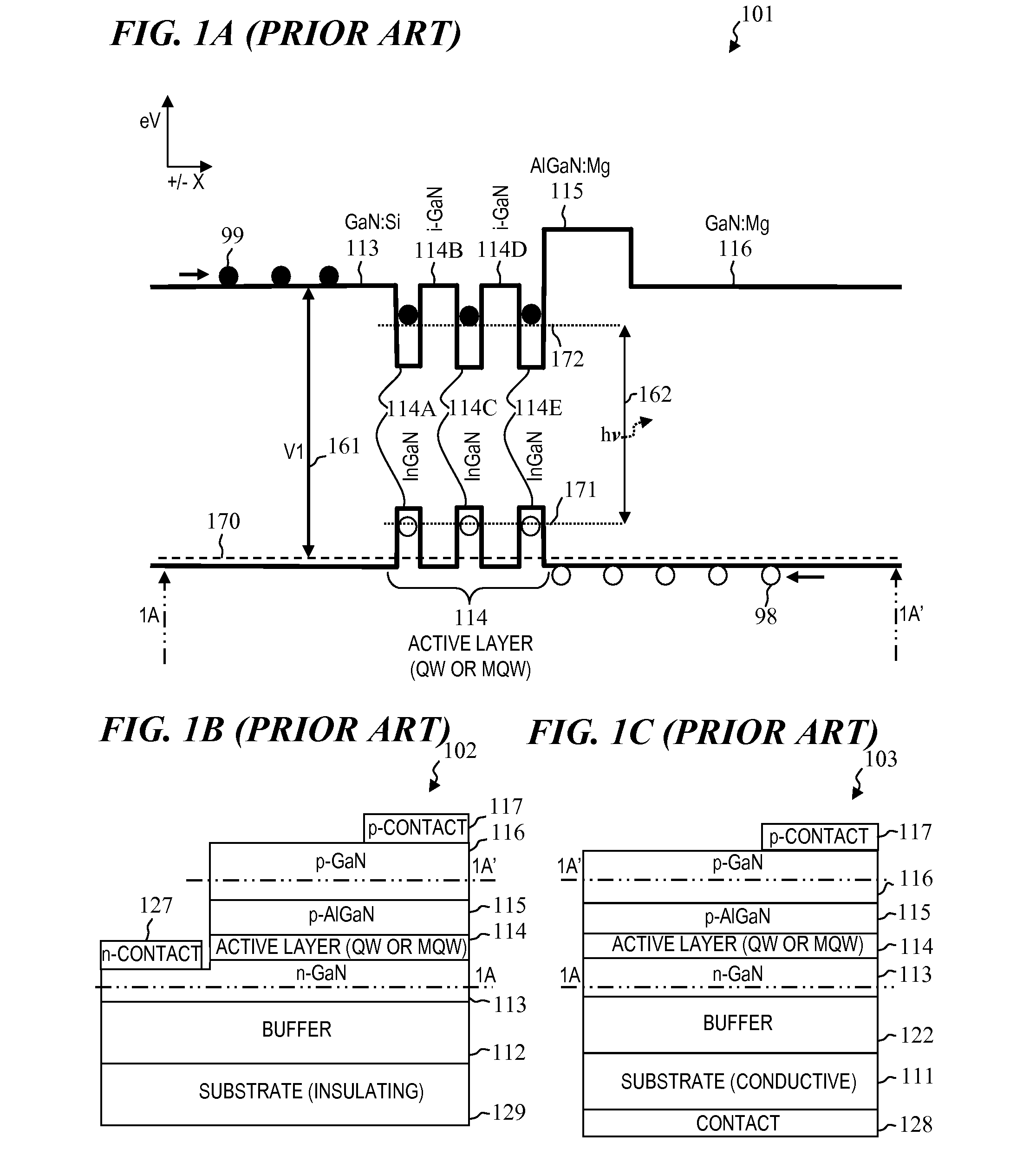 Current-injecting/tunneling light-emitting device and method